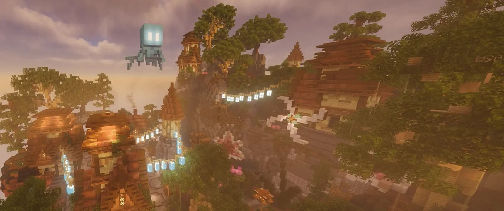 An active Minecraft server community world